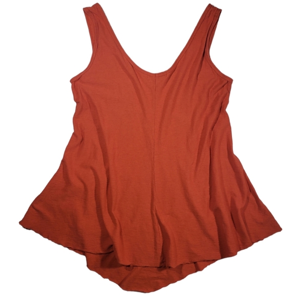 Cut Loose V-Neck Flowy Burnt Orange Tank - Picture 1 of 9